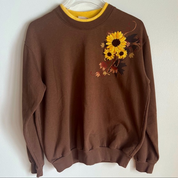 🌻 • VINTAGE 90s sunflower cute country Sweatshirt • 🌻 - Picture 1 of 5